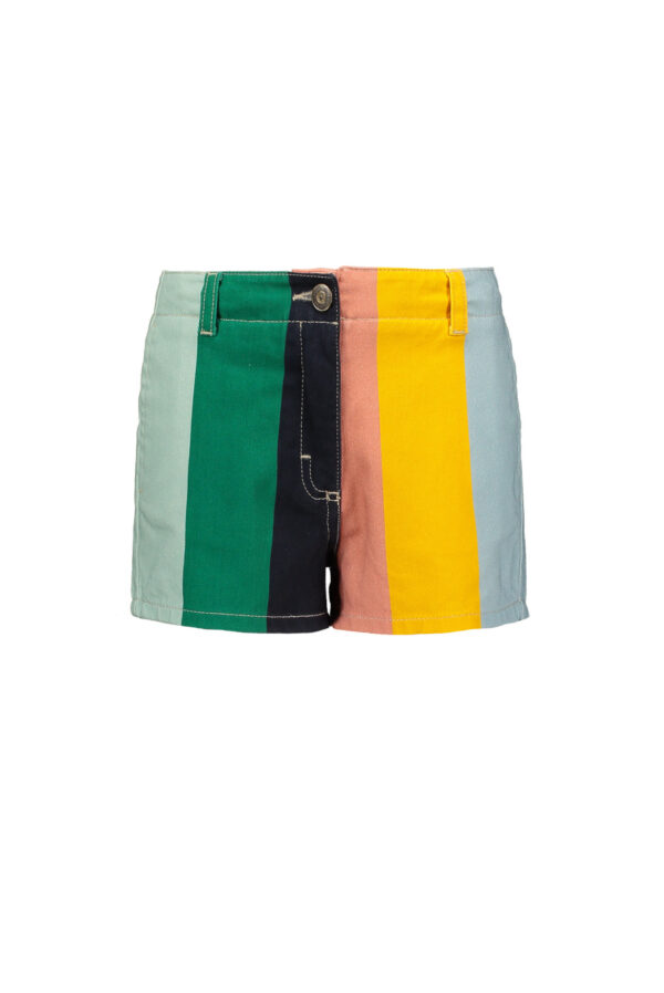 Like Flo Meisjes short denim regenboog - Mint gestreept
