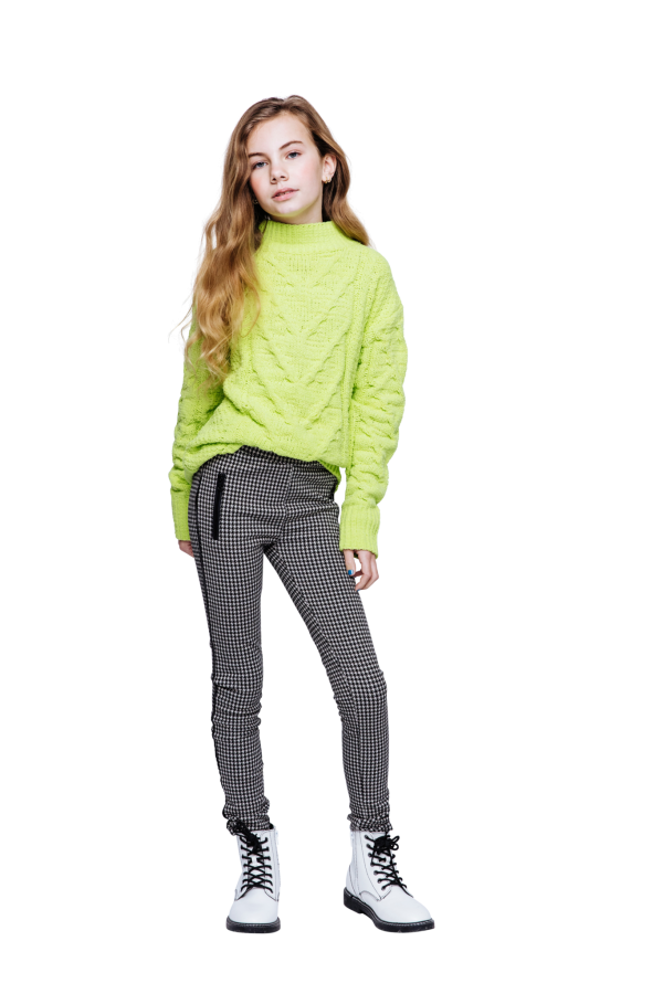 Indian Blue Jeans Meisjes kabeltrui gebreid - Lime