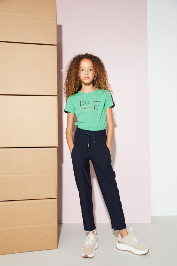 NoBell Meisjes broek sportief - Siuma - Grijs / Marine blauw