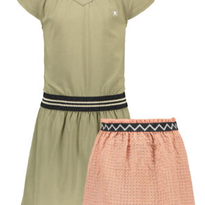 Like Flo Meisjes jurk met afneembare fancy rok - Army