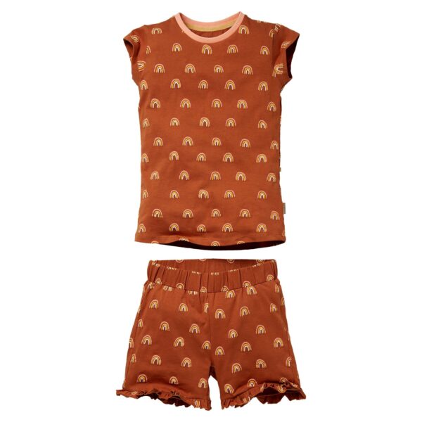 Quapi Meisjes pyjama - AOP roest regenboog