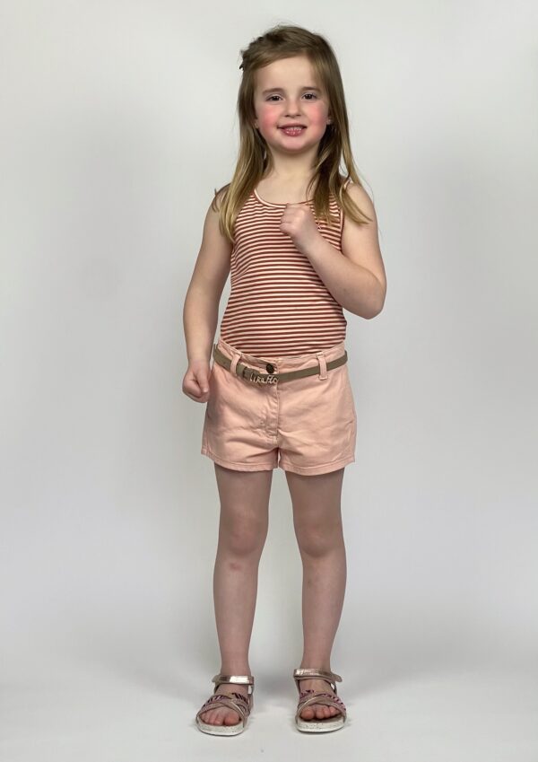 Like Flo Meisjes top - Cognac gestreept