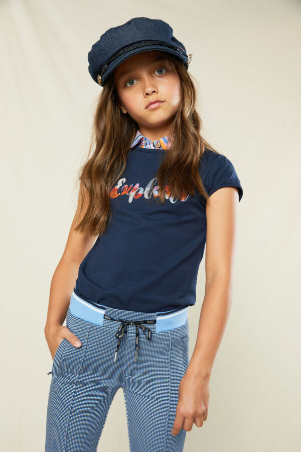 NoNo Meisjes t-shirt 'Explorer' - KamsiA - Navy Blazer