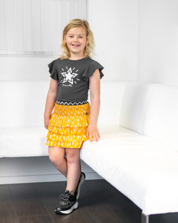 Like Flo Meisjes t-shirt ruffel mouw - Antra