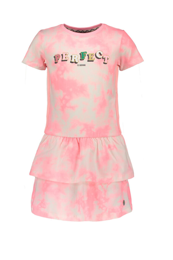 Moodstreet Meisjes jurk tie-dye - Sparkling roze