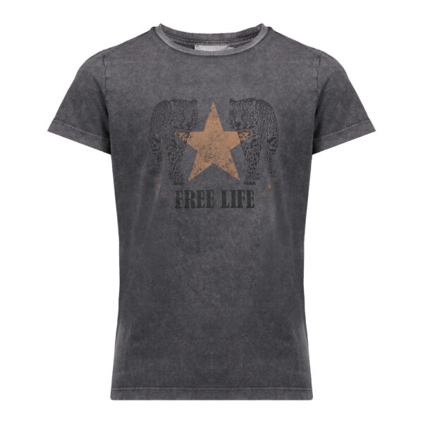 Geisha Meisjes t-shirt 'Free life' - Grijs