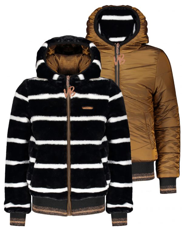NoBell Meisjes reversible winterjas - Bazz - Zwart