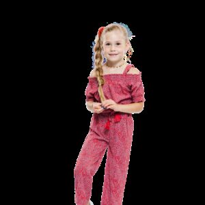 Indian Blue Jeans Meisjes jumpsuit off-shoulder - Roze rood