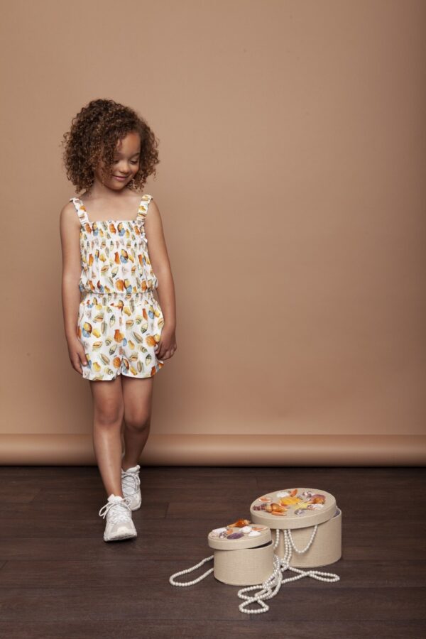 Le Chic Meisjes jumpsuit zeeschelp - Gebroken wit