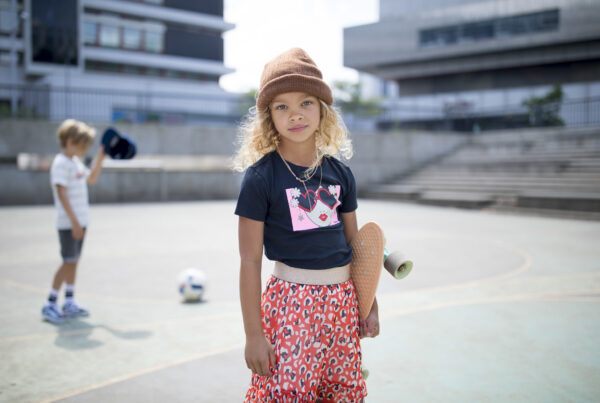Moodstreet Meisjes t-shirt print - Zwart