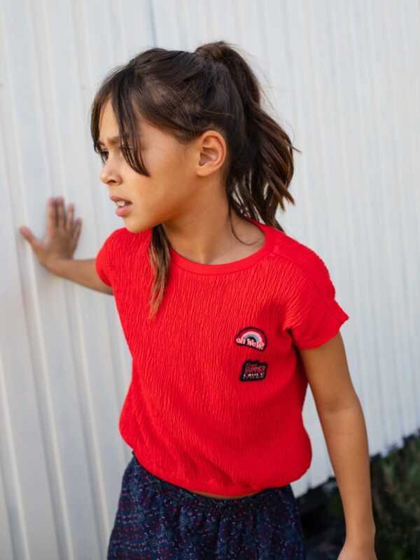 Quapi Meisjes t-shirt - Fienke - Vuur rood