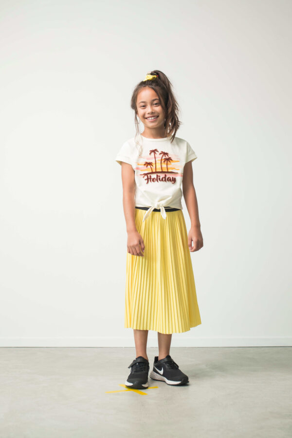 Like Flo Meisjs maxi-rok plisse - Lemon