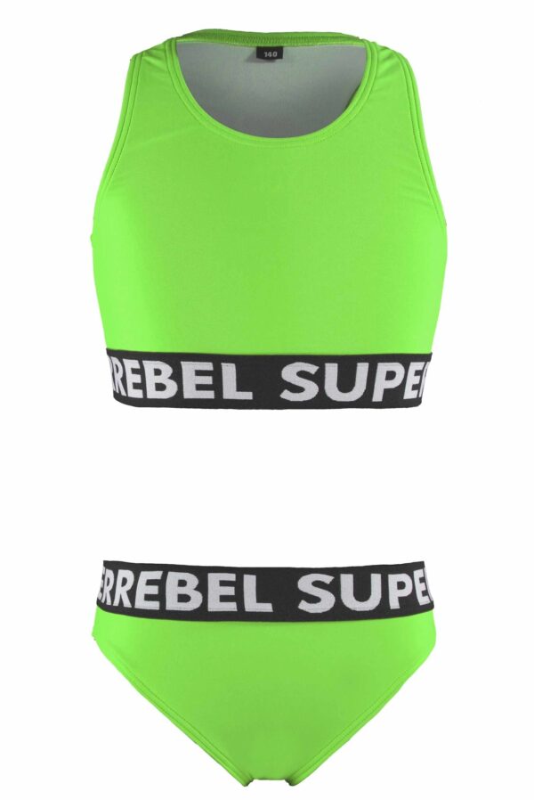SUPERREBEL Meisjes bikini sportief - Gecko groen