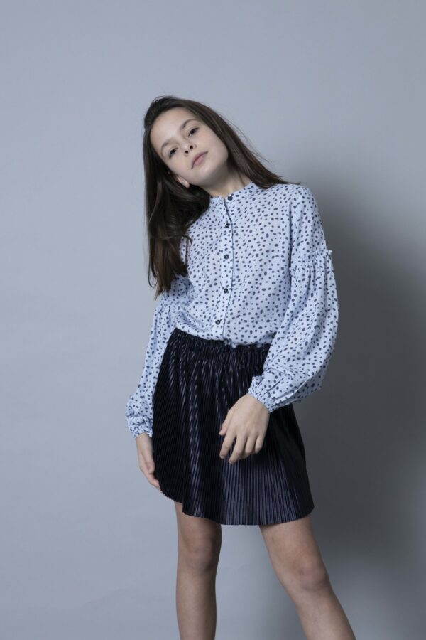 LEVV Meisjes blouse - Marisa - Licht blauw stippen