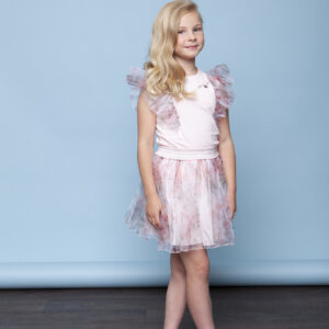 Le Chic Meisjes petticoat bloementule - Roze