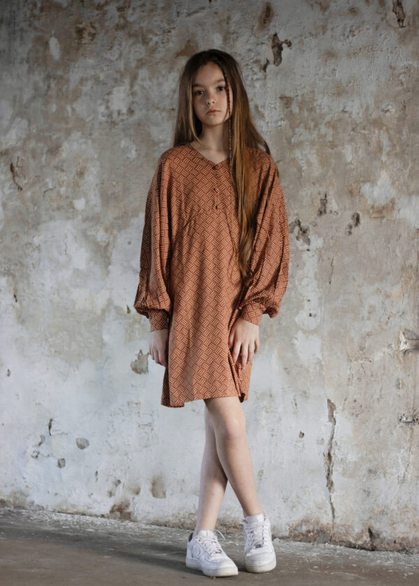 LEVV Meisjes jurk - Magda - Roest retro