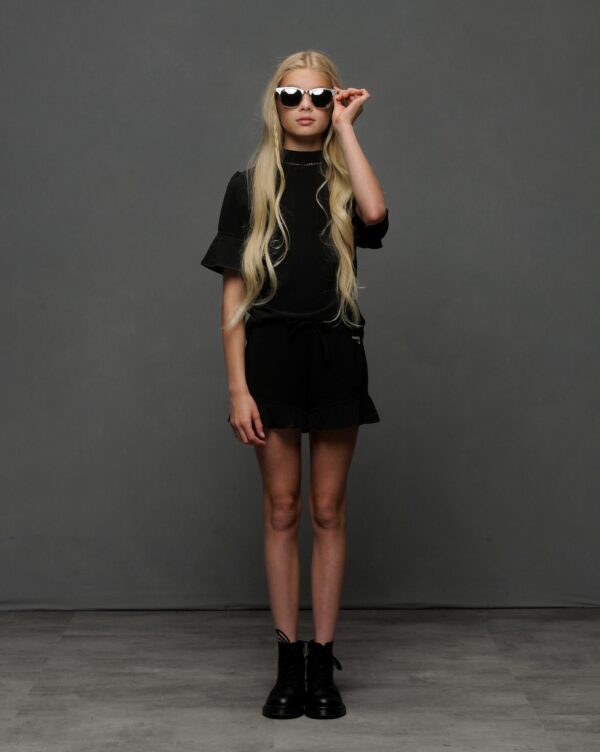 ELLE Chic Meisjes short strech crepe - Zwart