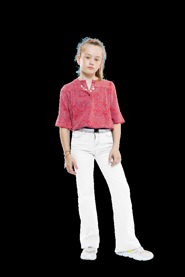 Indian Blue Jeans Meisjes t-shirt button - Roze rood