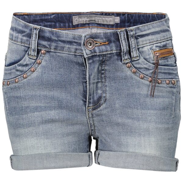 Geisha Meisjes short - Blauw denim