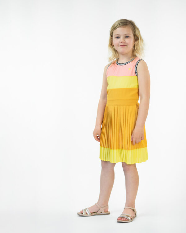 Like Flo Meisjes jurk colourblock - Zonnebloem geel