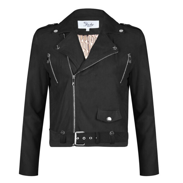 Jacky Luxury Meisjes Jas suede - Zwart