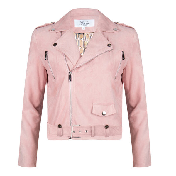 Jacky Luxury Meisjes Jas suede - Oud roze