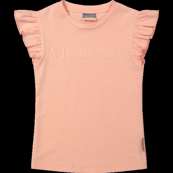 Vinrose Meisjes t-shirt - Perzik bloemen