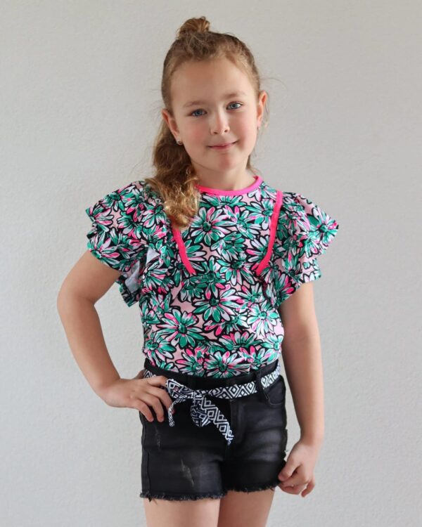 B.Nosy Meisjes short denim met koordje - Zwart