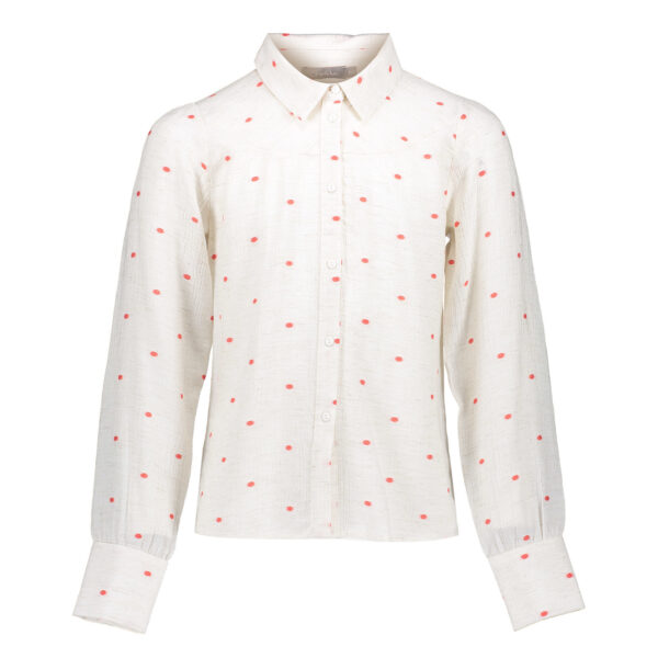 Geisha Meisjes blouse - Off white / Koraal