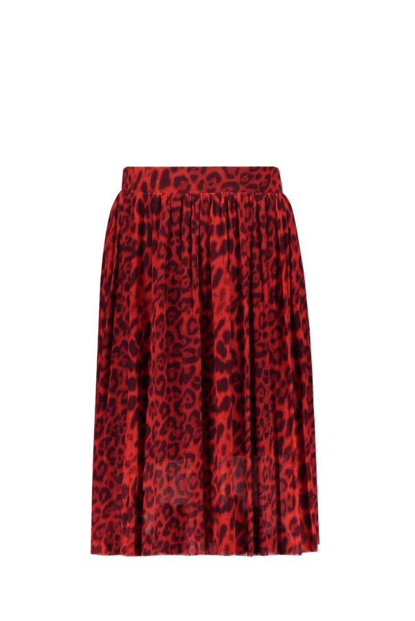 Like Flo Meisjes rok - AOP mesh plisse - Chili