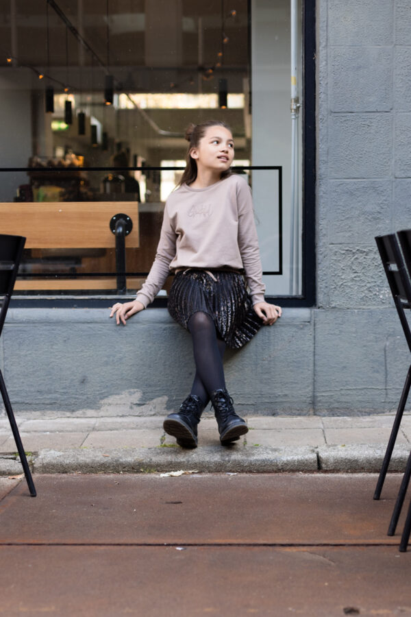 LEVV Meisjes sweater - Rita - Bruin taupe