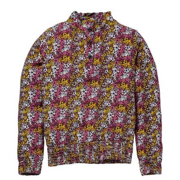Quapi Meisjes blouse - Kate - AOP Bordeaux bloemen