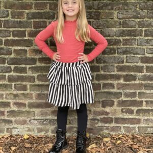 Like Flo Meisjes rok - Yarn dyed fleece - Gestreept