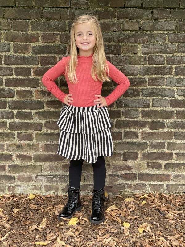 Like Flo Meisjes rok - Yarn dyed fleece - Gestreept