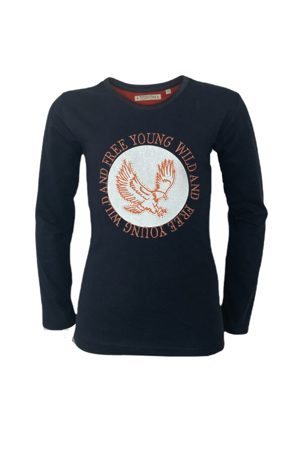 TOPitm Meisjes shirt - Anais - Zwart