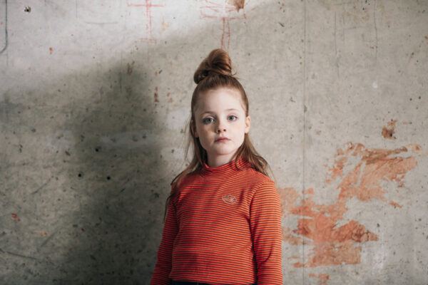 Tygo & Vito Girls Meisjes shirt - Longsleeve gestreept - Fiery Koraal