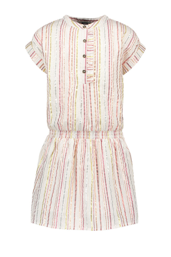 Like Flo Meisjes jurk gestreept - Metallic