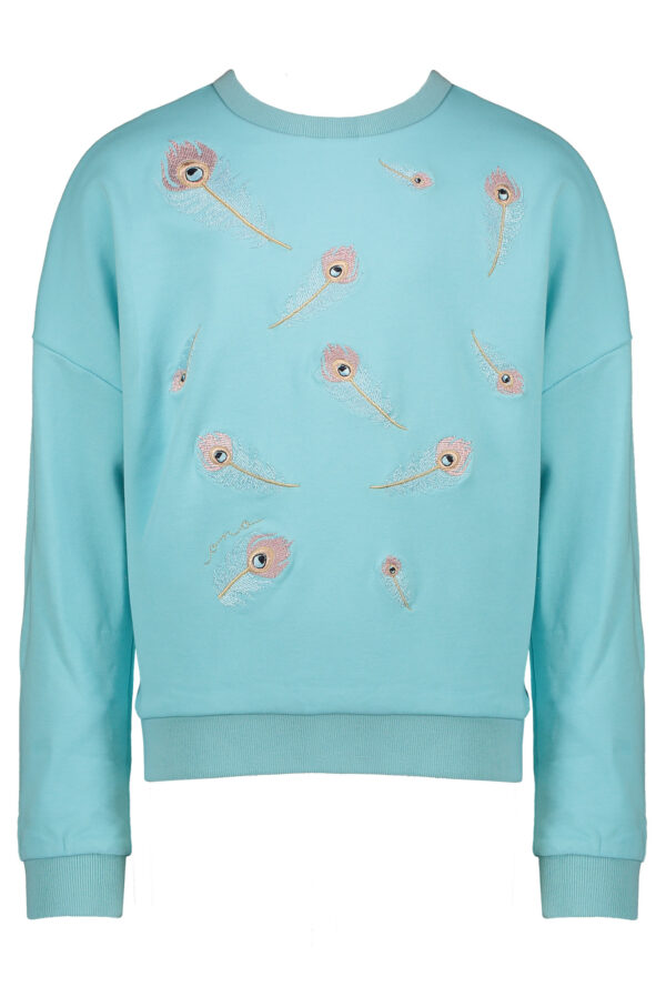 NoNo Meisjes sweat shirt - Kessa - Licht Turquoise