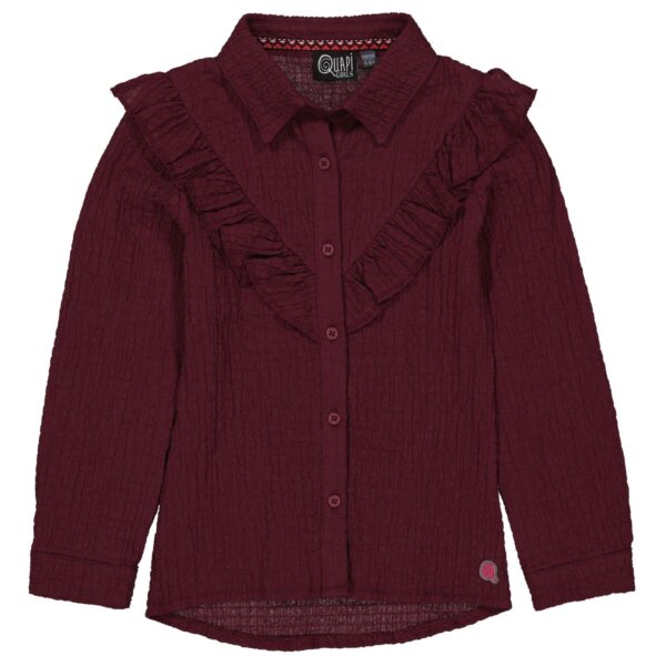 Quapi Meisjes blouse - Maleen - Maroon rood