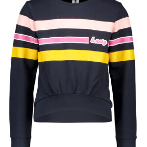 B.Nosy Meisjes sweater - Verticale geprinte strepen op de borst - Ink blauw