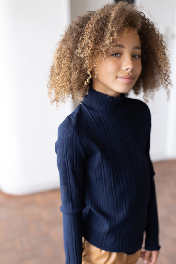 LEVV Meisjes longsleeve shirt - Rifka - Blauw midnight