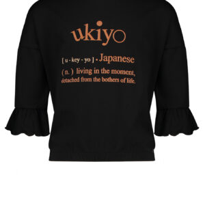NoNo Meisjes shirt - Kisses - Jet zwart