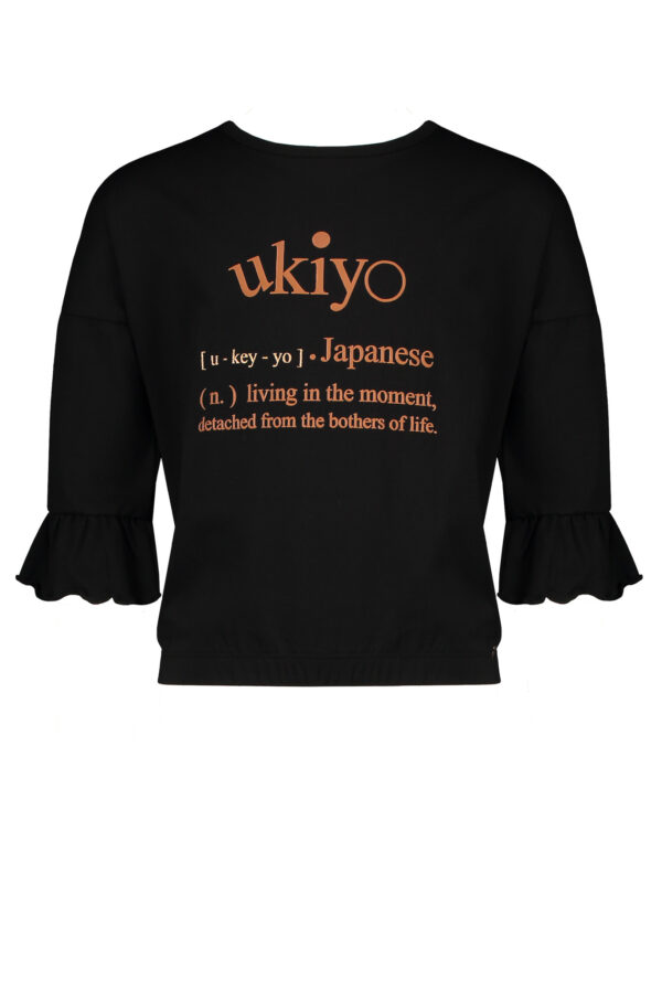NoNo Meisjes shirt - Kisses - Jet zwart