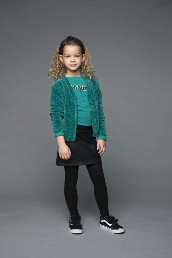 Moodstreet Meisjes vest - Chenille - Paradise Groen