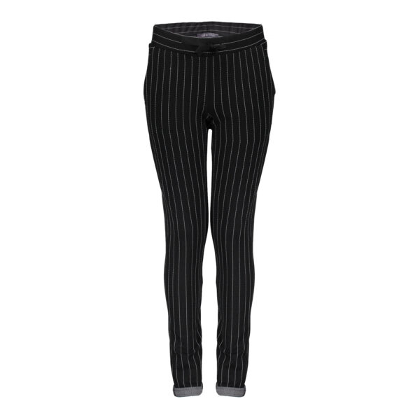 Geisha Meisjes broek krijtstreep - Zwart / Wit