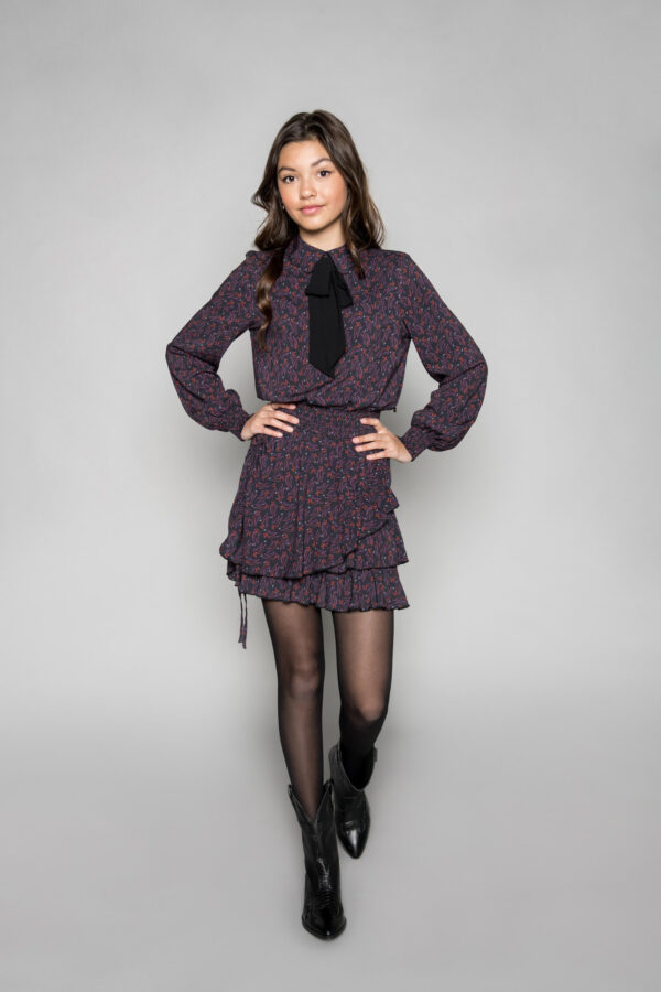 Frankie & Liberty Meisjes shirt - Bella - Zwart logo print