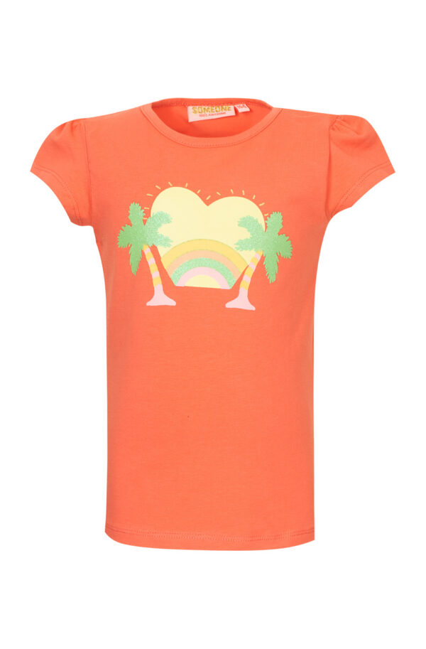 Someone Meisjes t-shirt - Bande - Koraal