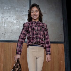 Quapi Meisjes blouse - Katinka - AOP Zand geruit