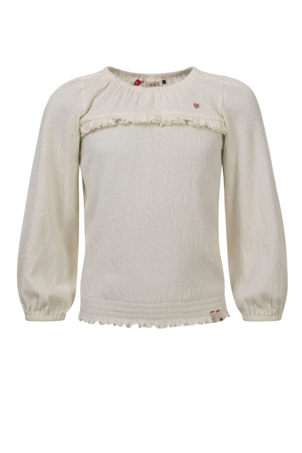 LOOXS Little Meisjes ballon shirt - Milk