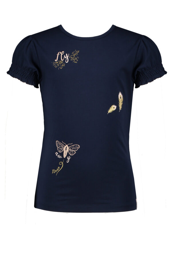 NoNo Meisjes t-shirt - Kuran - Marine blauw